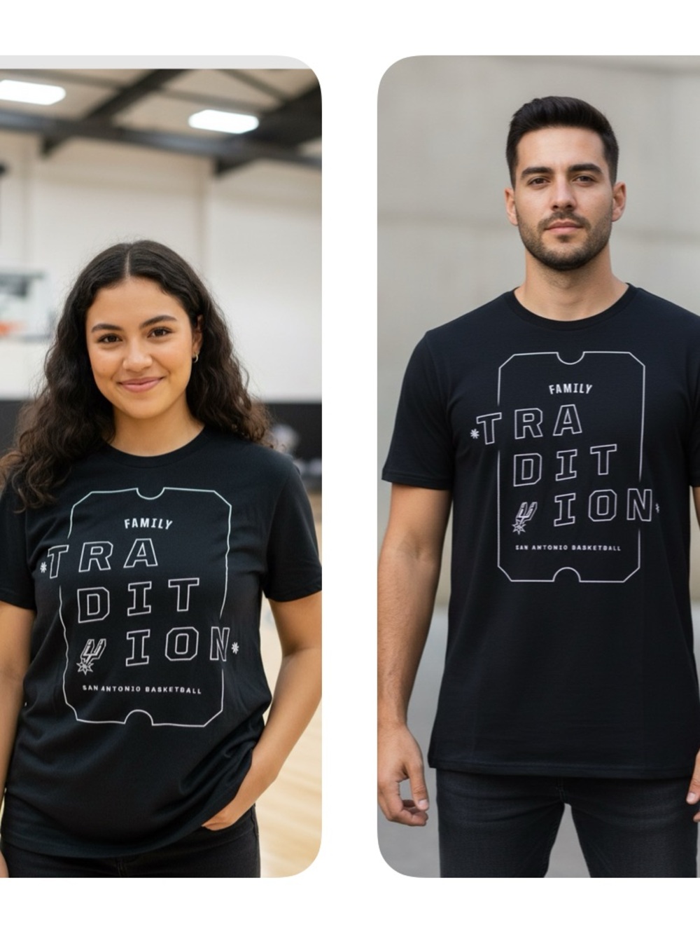 Adult Gildan Spurs tshirt black white unisex Family Tradition MEDIUM cotton soft